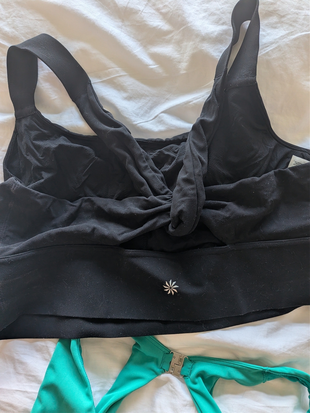 Set of FOUR (4) XL AthleBras Women's Sports Bras — Black, Plum, Teal, Blue - Picture 2 of 5
